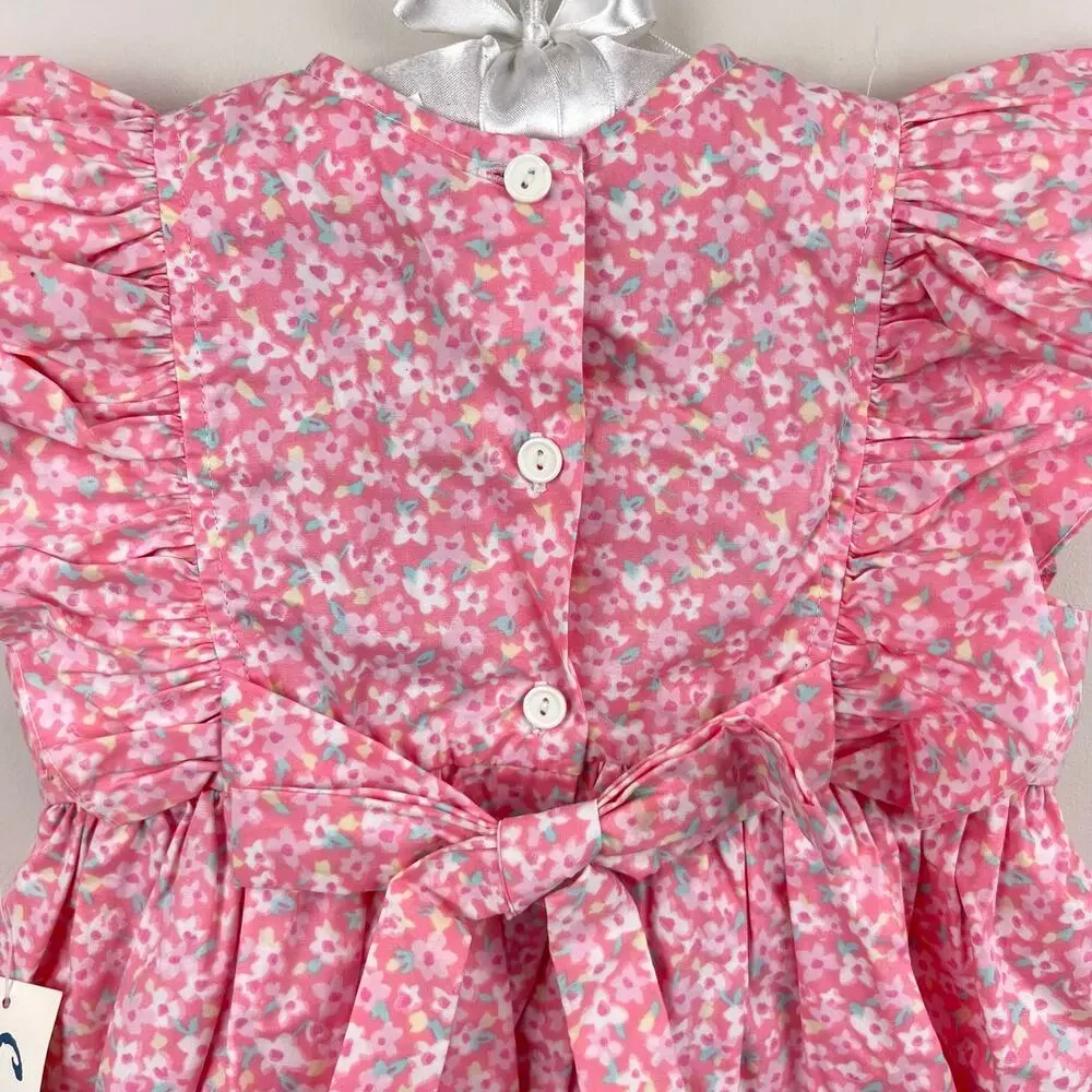 Vintage Samara Pink Floral Ruffle Dress 2T NWT